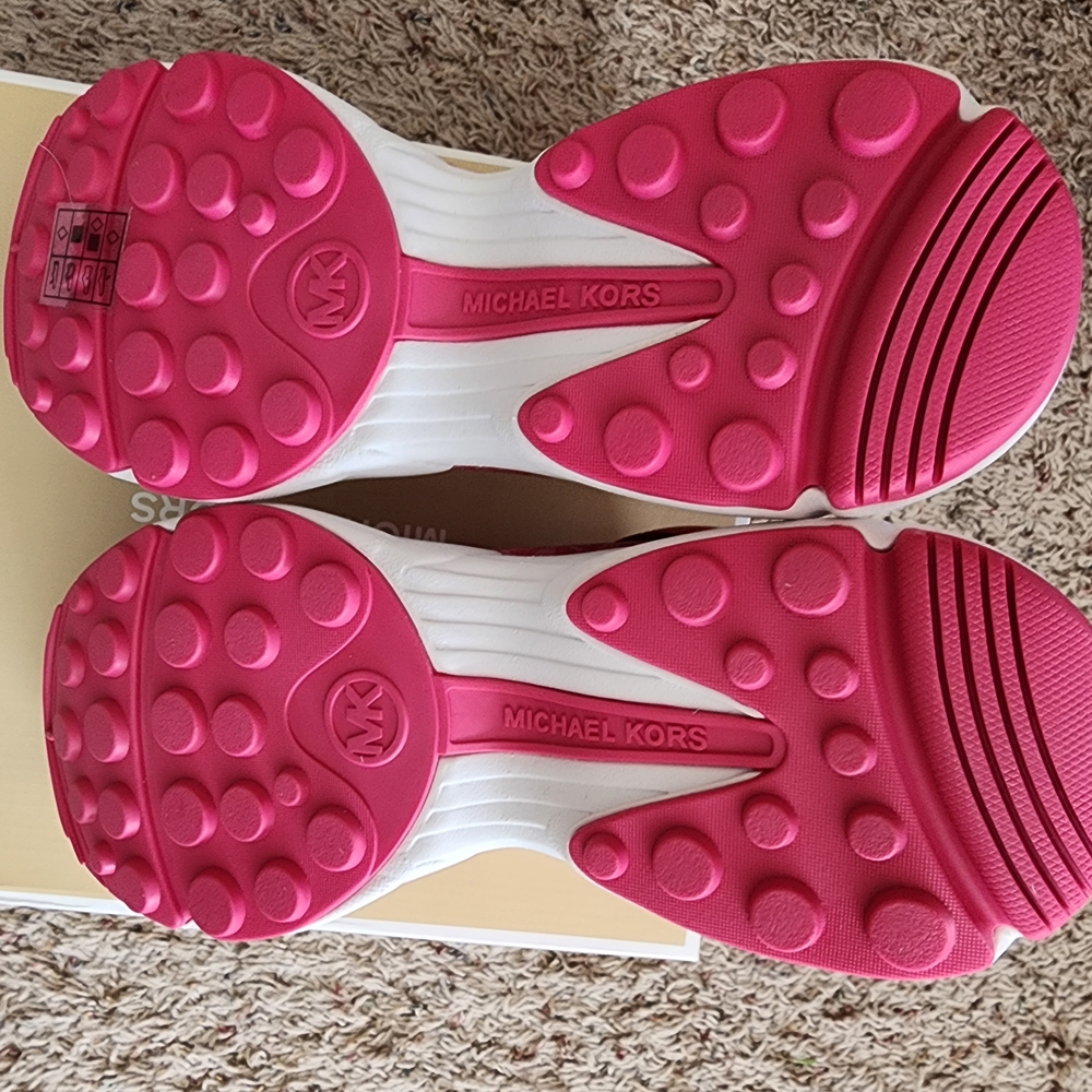 Michael Kors White and Hot Pink Women's Chunky Sneakers - Picture 4 of 4